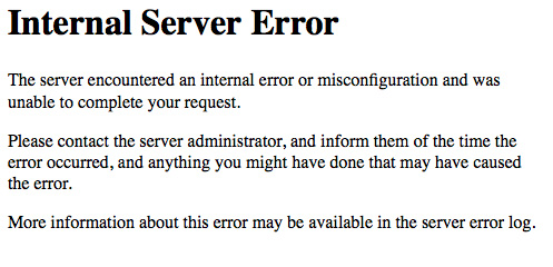 Internal Serve Error