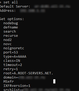 list dns servers in domain