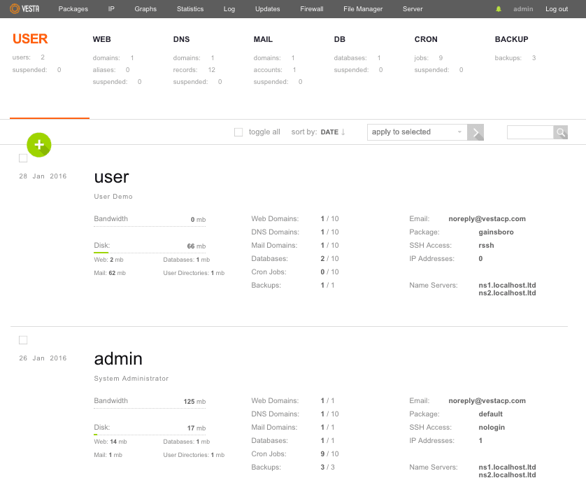 VestaCP - Top 10 Free Open Source Web Hosting Control Panels - HostNamaste