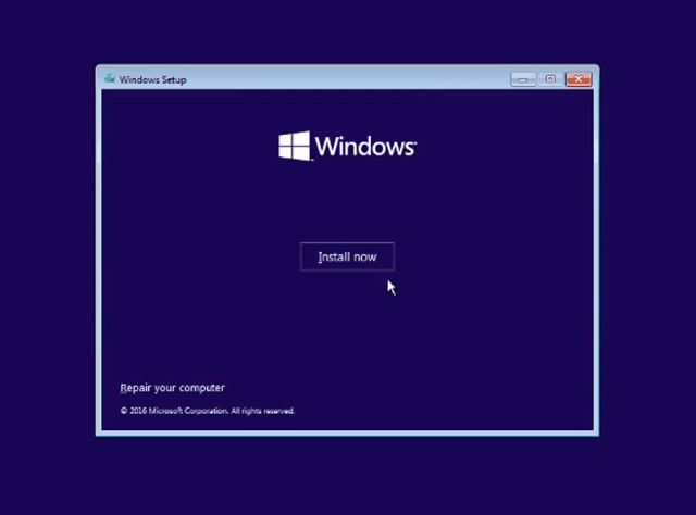 Install Windows 10