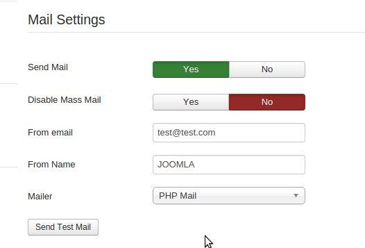 Default setting in Joomla - PHP mail function