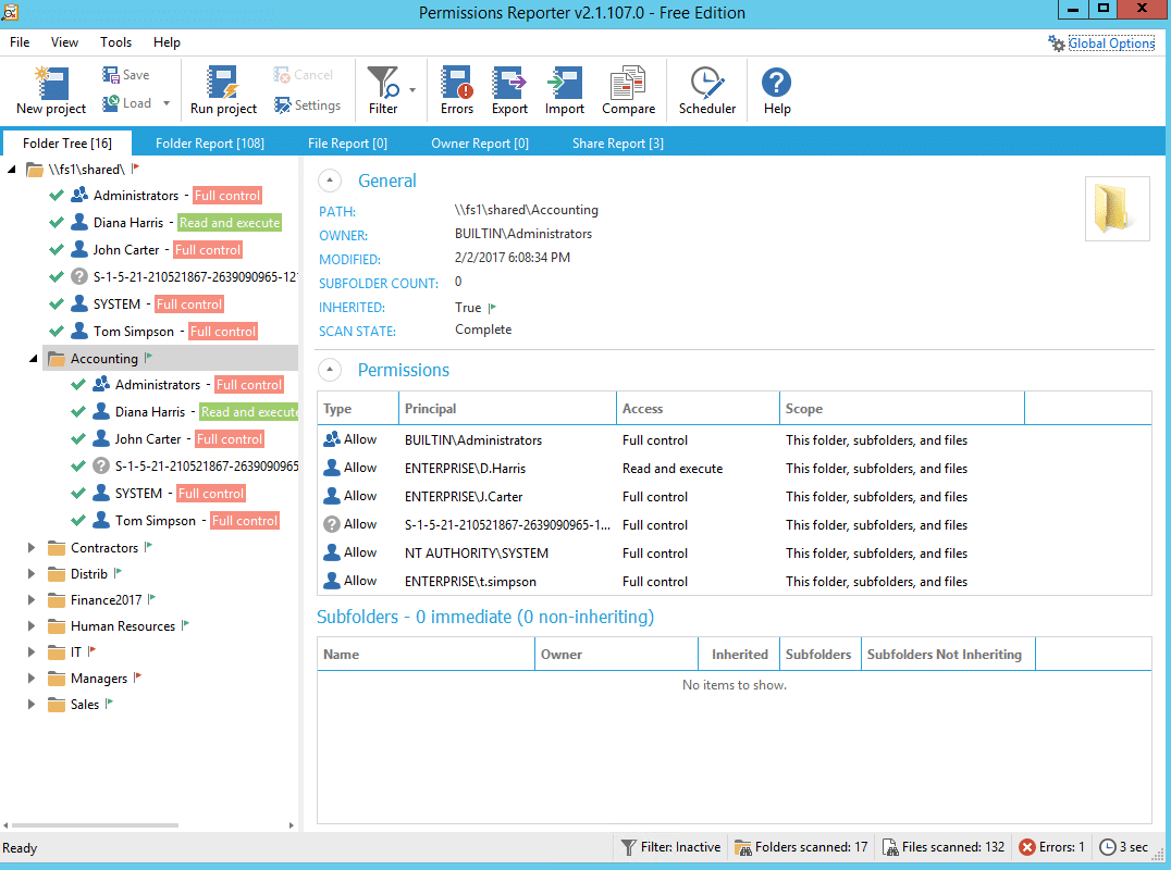 NTFS Permissions Tools Key Metric1